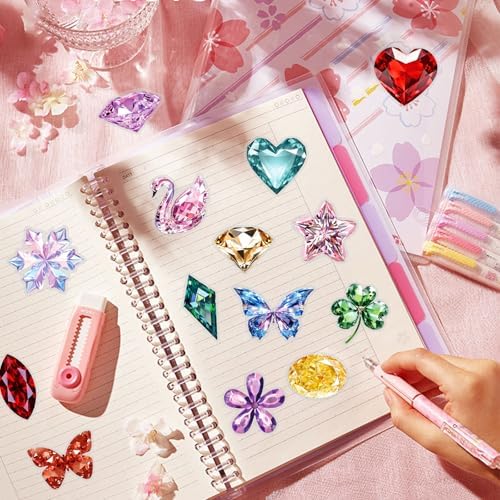 50PCS Glitter Gem Rhinestone Stickers