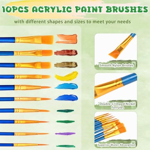 Painting Kit 2 Person Acrylic Art Set with Canvas, Easel, Brushes & Paints, DIY Creative Gift for Beginners