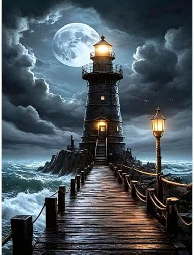 PHANTASYART Lighthouse Diamond Art Kits for Adults 12x16 Inch