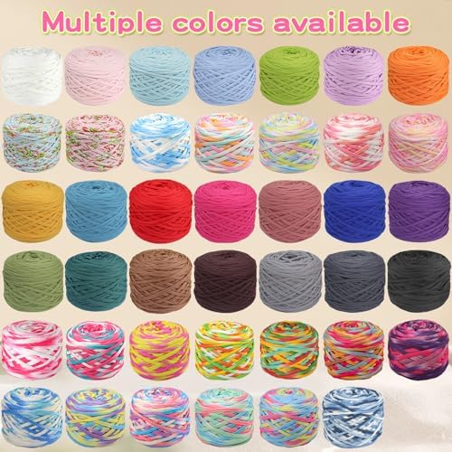 800g T-Shirt Yarn, 260 Yards Elastic Fabric Crochet DIY 08