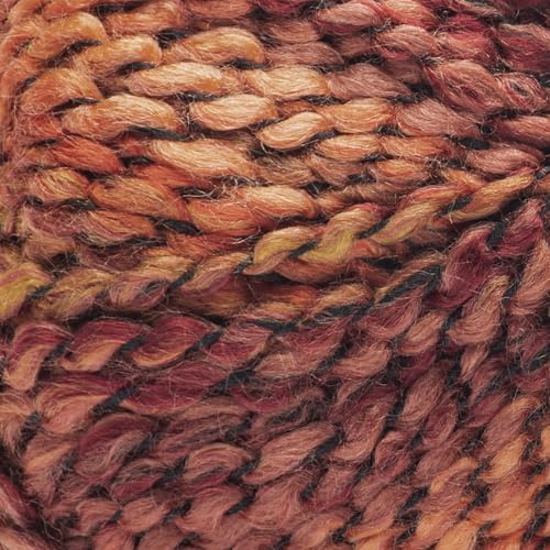 Loops & Threads Textured Twist Yarn - Yarn for Knitting, Crochet, Weaving, and Arts & Crafts - Burnt Orange, Acrylic Blend, 6 oz