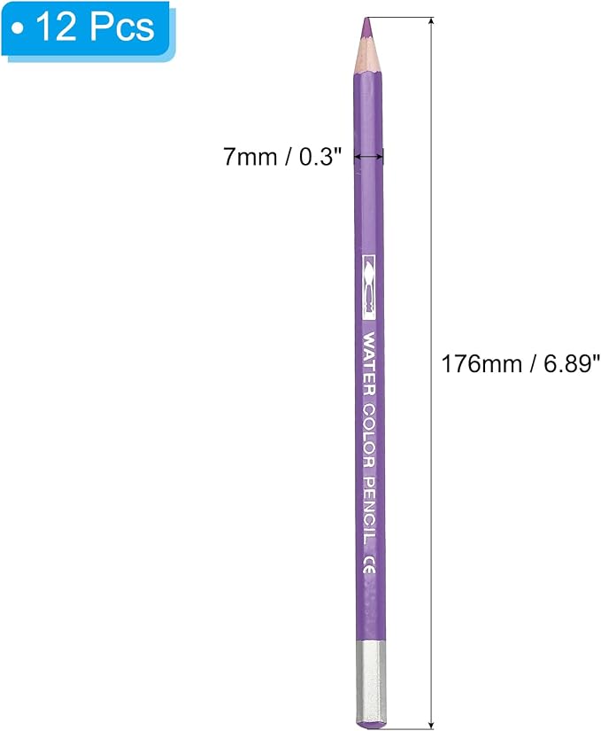 PATIKIL Watercolor Pencil, 12Pcs Water Soluble Pencils for Blending, Coloring, Sketch Drawing, Painting, Light Purple