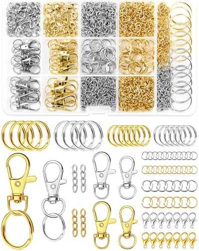 990PCS FIVEIZERO Keychain Making Kit, Mixed-Color Keychain Clips & Key Ring