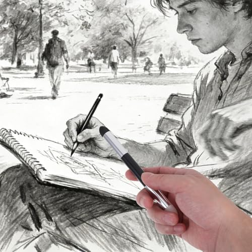 Garneck 5pcs Double-Headed Sketch Blender Pen Set with Sponge and Paper Stumps for Smooth Transitions and Precise Control, Sturdy Plastic and Aluminum Tools for Artists and Students