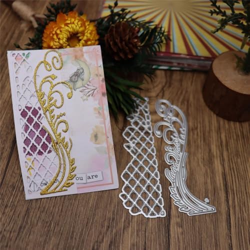 Cutting Dies Metal Stencils Scrapbooking Tools DIY Embossing Template for Paper Card Making Album Arts Crafts Supplies (Lace Greeting Card-10.1x5.4cm)