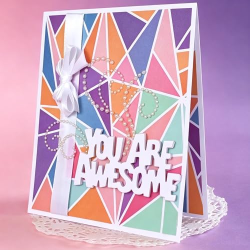 Lapoo Words Cutting Die for Scrapbooking - Durable, Cut Stencils for DIY Scrapbook Photo Album Decorative Paper Card, Card Making Supplies Party Wedding Decorations (You are so Awesome 3.6 x 1.7 in)