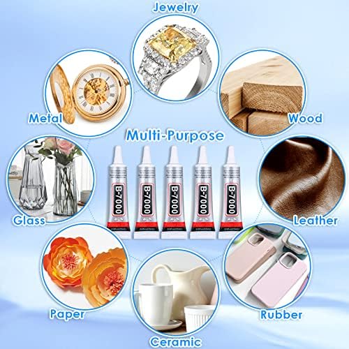 B7000 Jewelry Rhinestones Glue, Cludoo 5PCS B-7000 Clear Super Glue