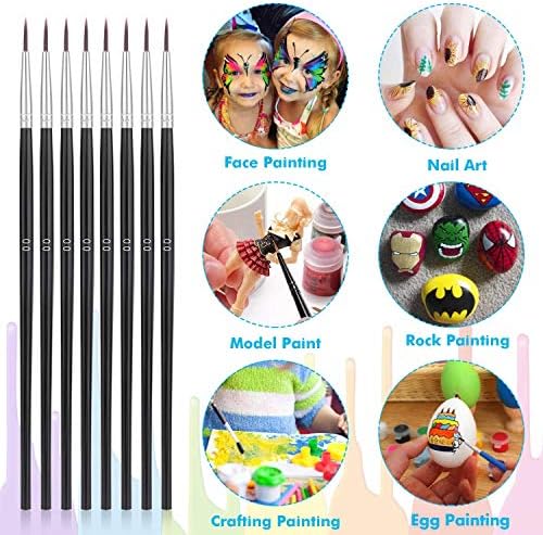 Miniature Detail Paint Brushes, Anezus 30 Pcs Paintbrushes Small Watercolor Artists Paint Brushes for Acrylics Oil Model Craft Nail Detail Painting, Size 00