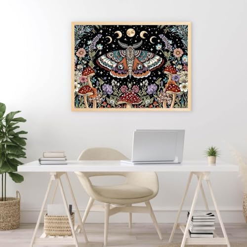 Mushroom Diamond Art Kits for Adults Moth Diamond Painting Kit Beginner