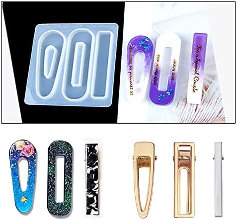 60PCS Hair Clips for Silicone Resin Molds, DIY Hair Bow Clips Pearl Hairpin Hair Accessories for Girls and Women (Mix Silver-Golden)