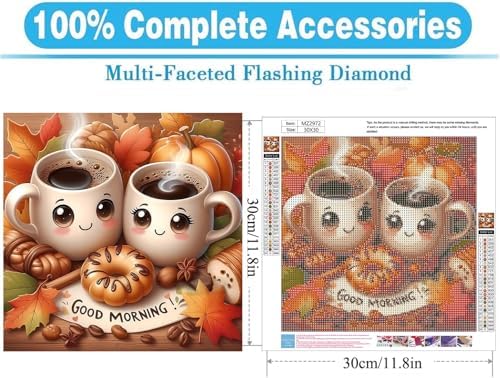 WNPOKN Fall Diamond Art Kits for Adults 12 x 12inch