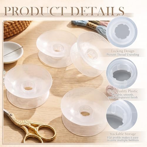 Klyyo Clyro 4 Pack 3.7'' Large No-Tangle Yarn Bobbins for Crochet Knitting