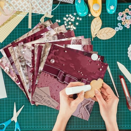 Scrapbook Paper, 24 Sheets 6"×6" 160gsm Single-Sided Patterned Cardstock