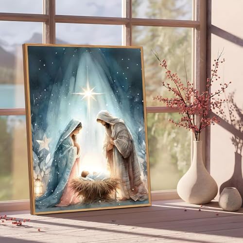 Jesus Paint by Numbers Kit for Adults Framed Canvas 12X16 in, Frameworkless