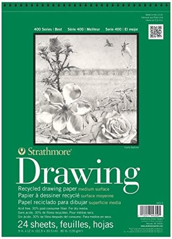 Strathmore Recycled Drawing Paper Pad Wire Bound 9"X12"-80lb, 24 Sheets -62443900