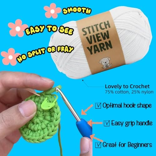 BUNUKY Crochet Kit for Beginners, Amigurumi Puppy Crochet Starter Kit with Step-by-Step Video Tutorials, Complete DIY Craft Kit Gift for Adults & Teens