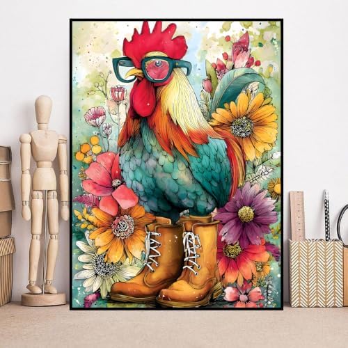 YOLENIX Fashionable Rooster Diamond Art Kits for Adult Diamond Painting Kit