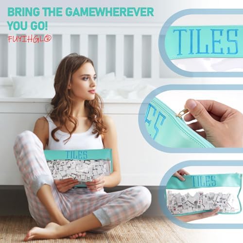Empty American Mahjong Tiles Bag with Zipper - Up to 160 Tiles