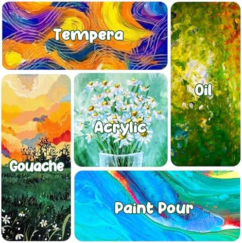 20 Pack Mini Stretched Canvas with Wooden Easel, 4x4 Inch, Art Primed Canvases for Kids Painting, Acrylic Pouring, Oil Paint & Wet Art Media