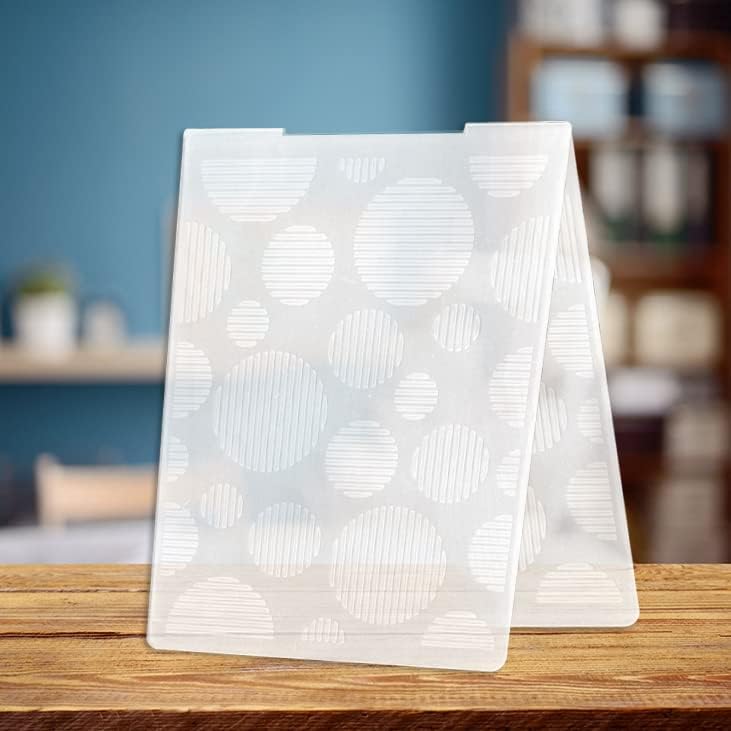 Circular Spots Plastic Embossing Folders for Card Making Pattern Background Scrapbooking Plastic Template Photo Album Card Paper Handmade DIY Craft Decoration Template Molds