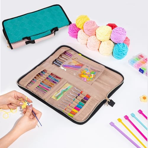 MYBAGZING Knitting Needles & Crochet Hook Case - Empty (up to 14 Inches) - Knitting & Crochet Accessories Organizer