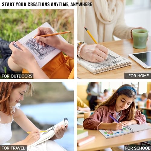 2 Pack Sketch Book, 5.5" x 8.5" Sketchbook With 100 Sheets (68lb/100gsm), Drawing Pad for Kids, Adults, Beginners, Artists - Acid Free Paper (2 Pack)