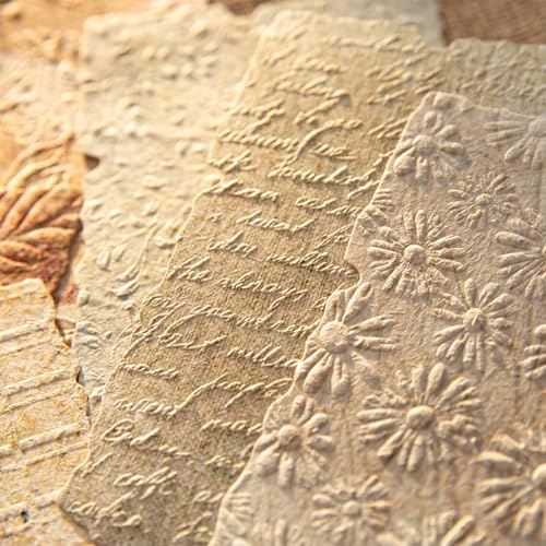 168PCS Vintage Scrapbook Paper Textured Journaling Scrapbooking Supplies Kit Retro Decorative Craft Paper Assorted for Bullet Junk Journals Card Making Crafts, Light Series