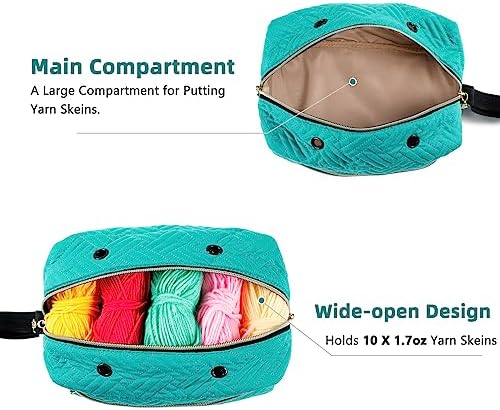 MYBAGZING Small Crochet Bag Organizer - Knitting Bag - Yarn Storage Organizer - Yarn Bag for Crocheting - Yarn Holder for Crochet Accessories, Knitting Needles, Crochet Hooks, Knitting Gifts