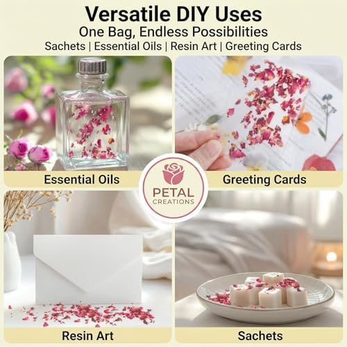 Sukh 8oz Dried Rose Petals - Red & Pink Flowers Bulk for Soap Candle Making