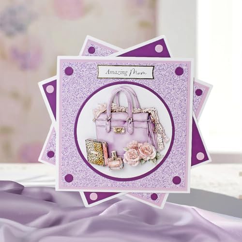 Katy Sue Rose Couture Die Cut Decoupage Card Making Kit with Embellishments. 10 Pre-Cut Sheets for 3D Card Toppers, Scrapbooking and Craft Projects