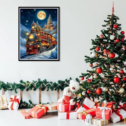 Benjenes Christmas Train Diamond Art Kits for Adults, Diamond Painting