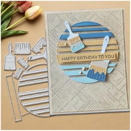 Scrapbooking Die-Cuts, Layer Frame Net Set Metal Cutting Dies for Card Making, Paper Craft Template, Background Embossing Stencils, DIY Album Décor (Painting Tool Set-10.4x13cm)