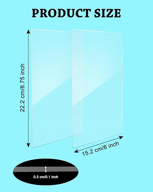 UCEC 4 Pcs Cutting Pads for Die Cutting Machine, Transparent Plastic Plates | Plastic Cutting Pads for Die Cutting Machine, 8.75 x 6 Inch (222 x 152 x 3mm) Plates for Scrapbooking & Die-Cutting Crafts