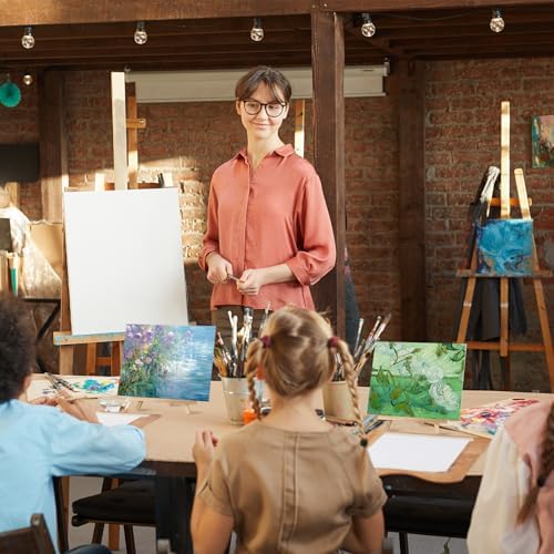 MotiMind 36 Pcs 8 x 10 Mini Canvas and 9" Easel Set Bulk for Paint Party