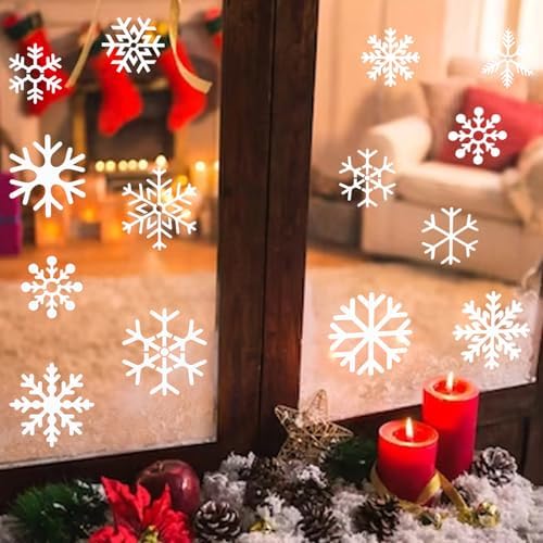 30 Pieces Christmas Snowflake Stencil Reusable Plastic Drawing Painting Stencil Winter Holiday Templates Stencils for Crafts Window Glass Wall Cookies (30 Snowflakes)