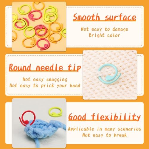 Jmuiiu 100Pcs Metal Stitch Markers, Spiral-Shaped Crochet Stitch Markers