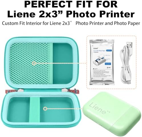 khanka Hard Case for Liene 2x3” Photo Printer- Mini Instant Photo,Green