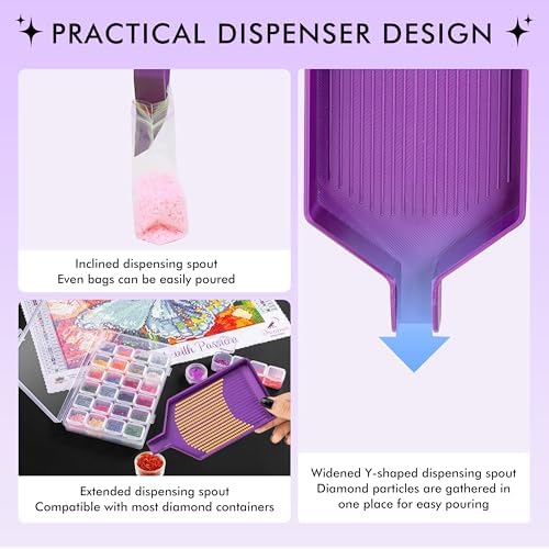 Diamond Art Trays with Lids, Multi-Color Partitioned Diamond Painting Tray, Suitable for 9D Diamond Dots, Silky Rose