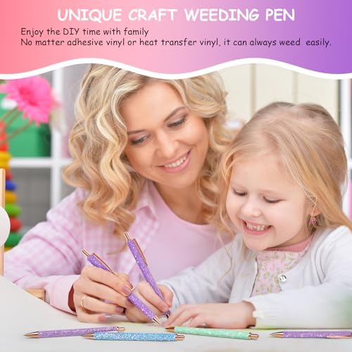 TECKWRAP Weeding Pin Pen Tool for Vinyl DIY Craft Project - Glitter Purple