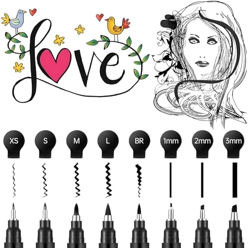 GETHPEN Calligraphy Brush Pen Set, Black Archival Ink for Hand Lettering