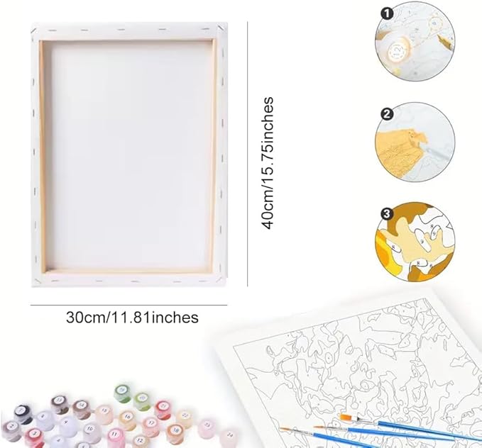 Red Cardinal Paint by Numbers Kit for Adults - DIY Bird Painting on Canvas, Adults' Paint-by-Number Kits Acrylic Paint Set for Beginners, Wildlife Art Kit for Home Decoration or Gifts (12X16IN Framed)