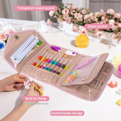 MYBAGZING Crochet Hook Case - Foldable Organizer - Knitting & Crochet Supplies Accessory