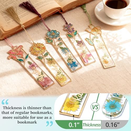 LET'S RESIN 12pcs Metal Bookmark Bezels for Resin with Tassels