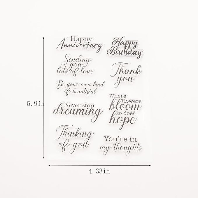 MESYGK Small Blessings Words Clear Transparent Silicone Stamp Album Cards Rubber Stamp for Card Making Decoration and DIY Scrapbooking