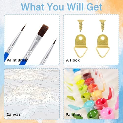 Cross Paint by Numbers Kit for Adults Religious Paint by Numbers for Adult