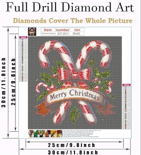 EIBEILI Christmas Diamond Painting Set, 3-Piece Diamond Painting Set (Adults), 5D Diamond Painting Set (Adults), DIY Round Full Diamond Gemstone Art Painting, Home Wall Decoration, 12 x 12 inches
