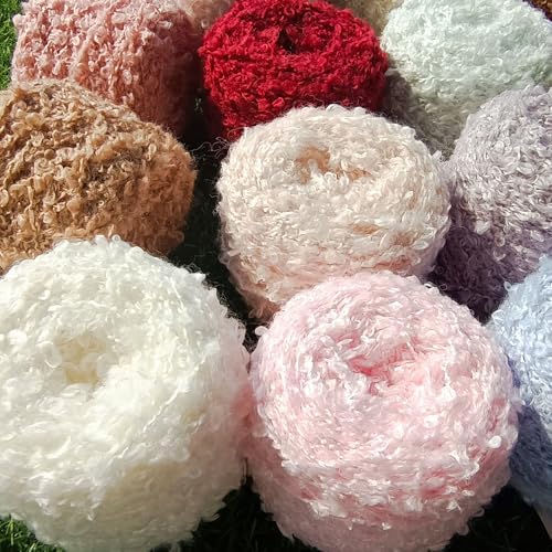 50g Soft Plush Wool Acrylic Fancy Loop Yarn for Doll Hair Making,A7
