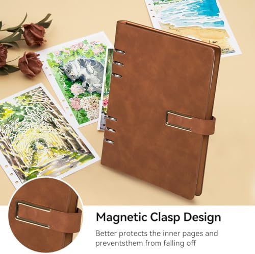 Lightwish Watercolor Sketchbook, 100% Cotton Cold Press Refillable Paper