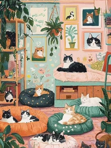 Zythron Diamond Art Kits for Adults,Cat Diamond Painting Kits for Beginner