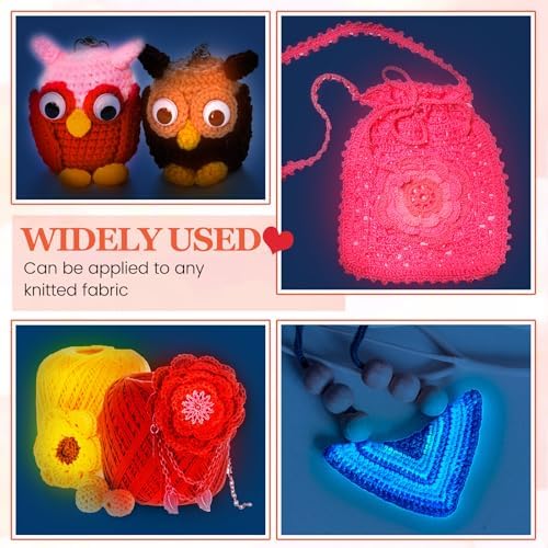 WILLBOND 10 Rolls Glow in The Dark Yarn for Crocheting, Vibrant
